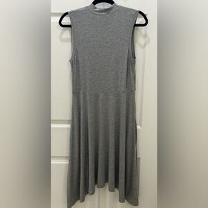 Anthropologie MAEVE Dress Mockneck Swing asymmetric pockets  gray sz MP